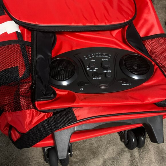 DBEST products Ultra Compact Cooler Smart Cart, Red Insulated Collapsible Rollin - Picture 7 of 7